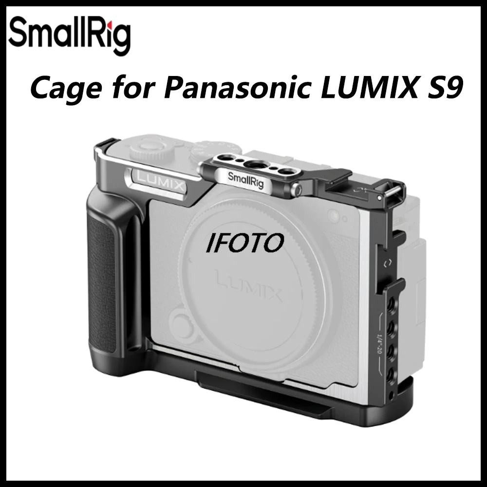 

SmallRig S9 Camera Cage for Panasonic LUMIX S9, with Wooden Handgrip & Arca-Swiss Quick Release Plate for Arca-type Tripod 4515