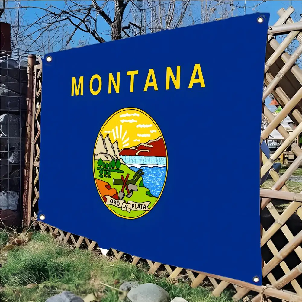 Montana State  Flags Daily four ring borderless design indoor outdoor decor easy hang install