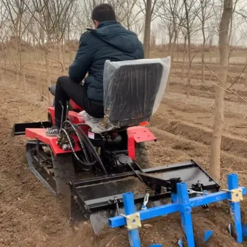 Small Crawler Micro Ploughing Machine Agricultural Shed Tiller Factory Direct Supply