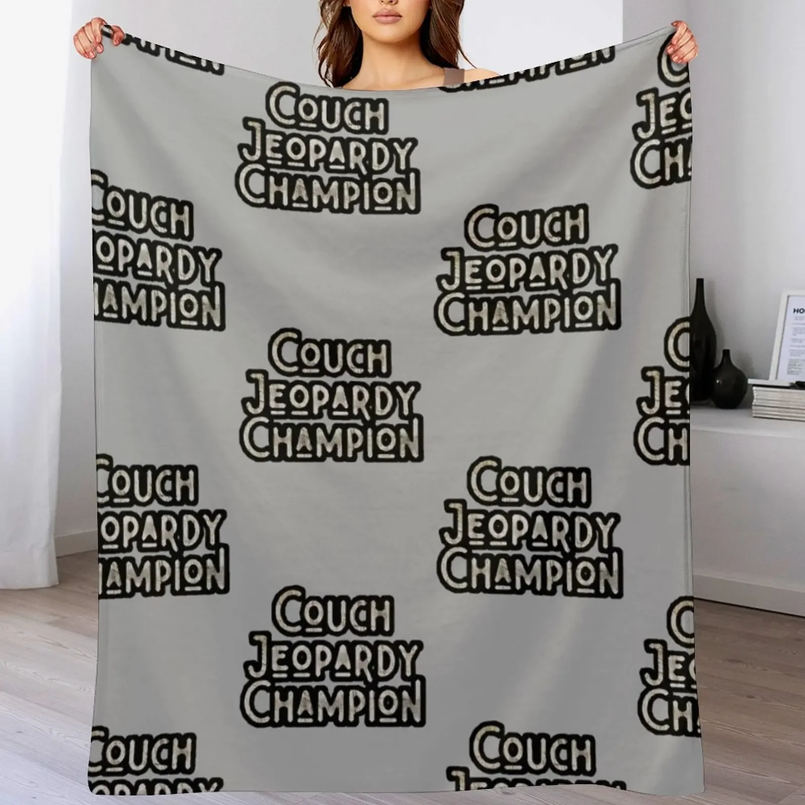 Funny alex trebek Couch Jeopardy Champion, gifts for holiday, gifts for friendship, gifts for moment. Throw Blanket