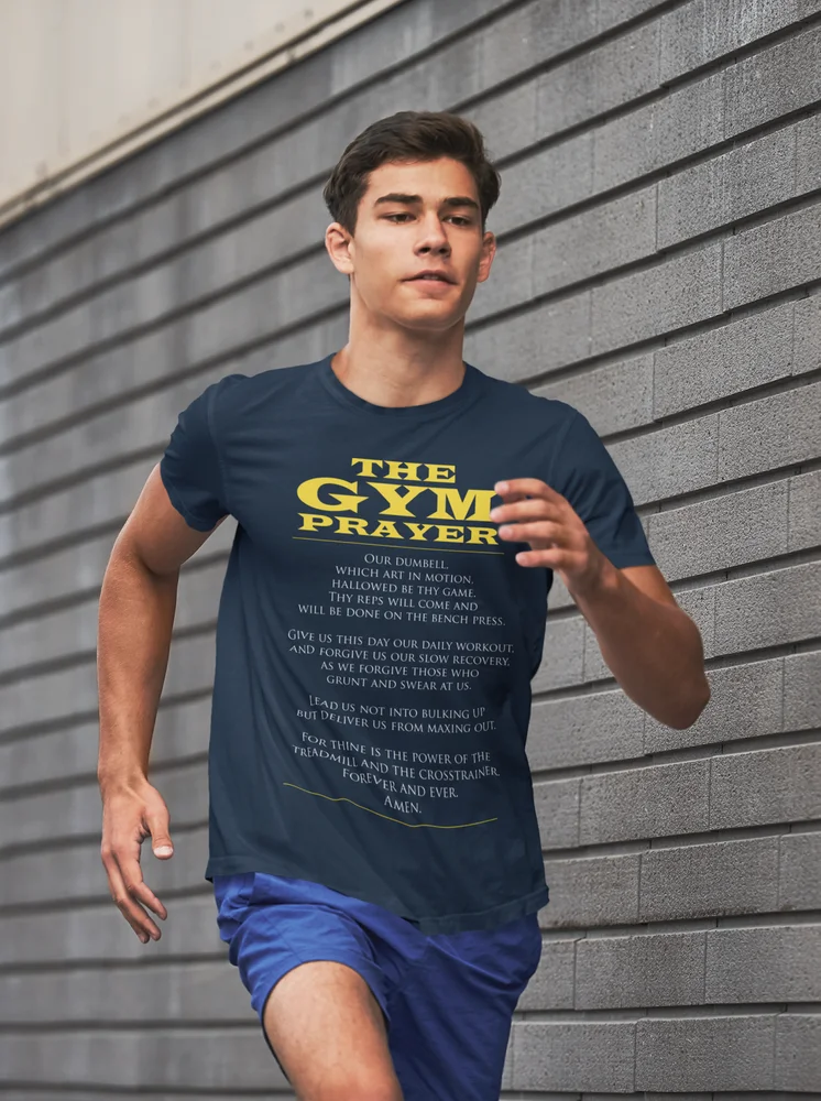 The Gym Prayer Fitness Graphic Tees Men - Novelty Gym - Workout Gym T Shirt