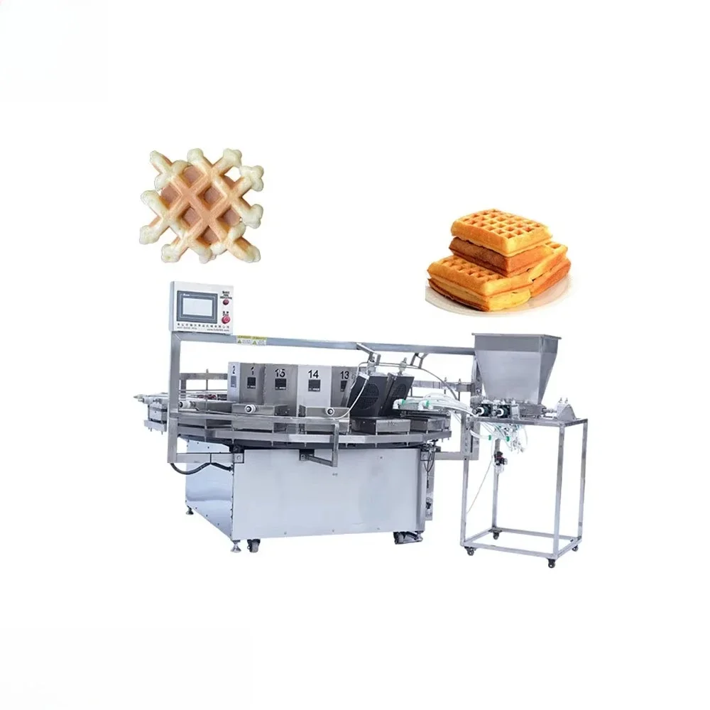 FOODLINE Electric Heating Waffle Production Line Stable Operation Waffle Processing Line For Bakery Factory Production