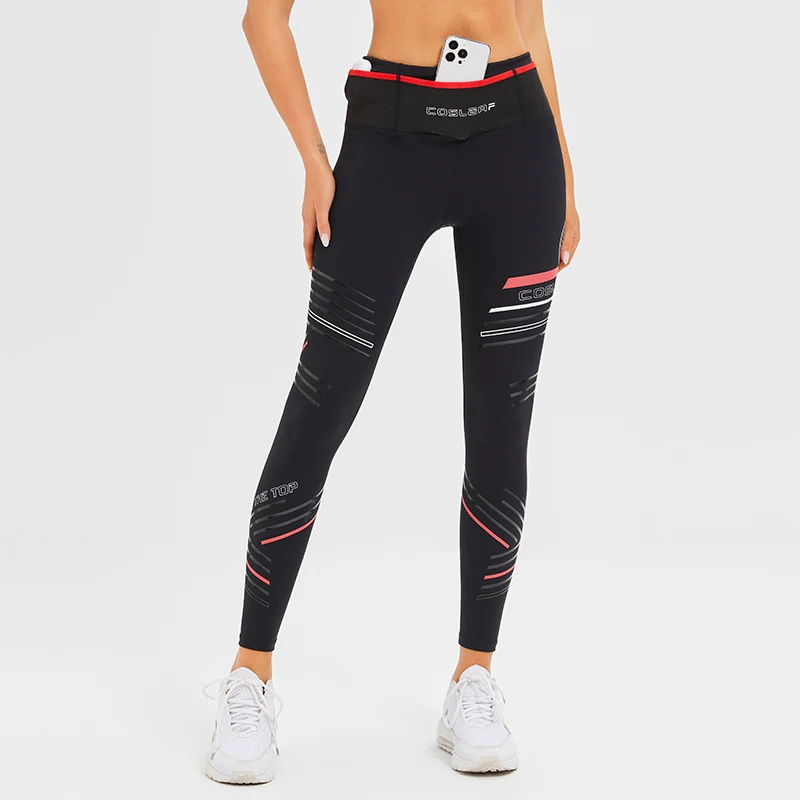 Sporty Leggings Woman Printing Compression Yoga Pants Women Workout Clothes High Waist GYM Active Leggins With Pockets