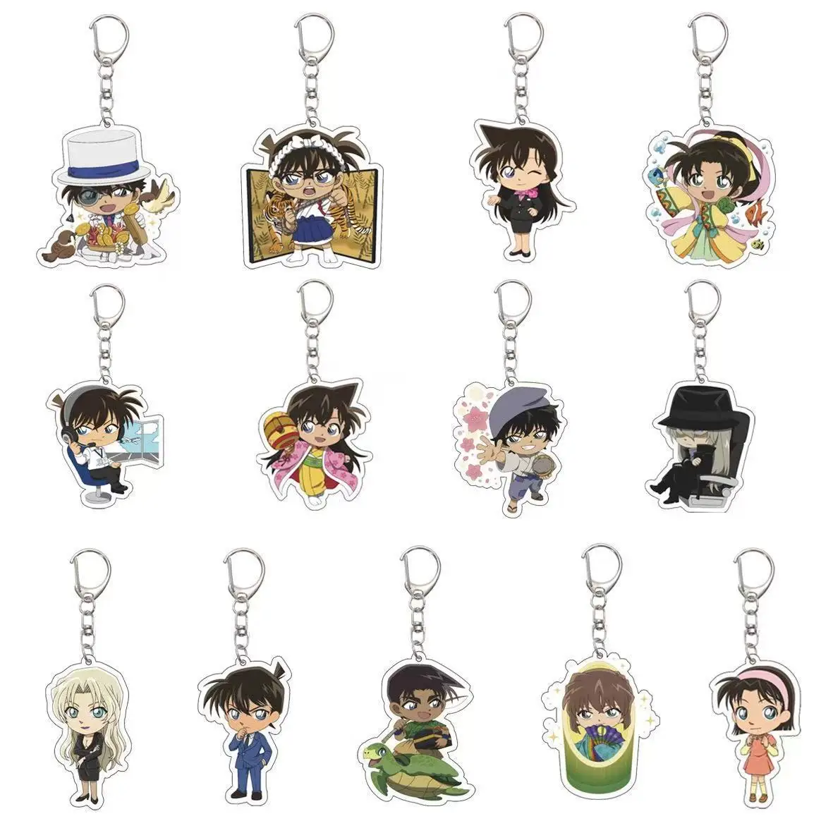 Anime Characters Detective Conan Cute Keychain Accessories Acrylic Charms for Bag Key Holder Backpack Decoration