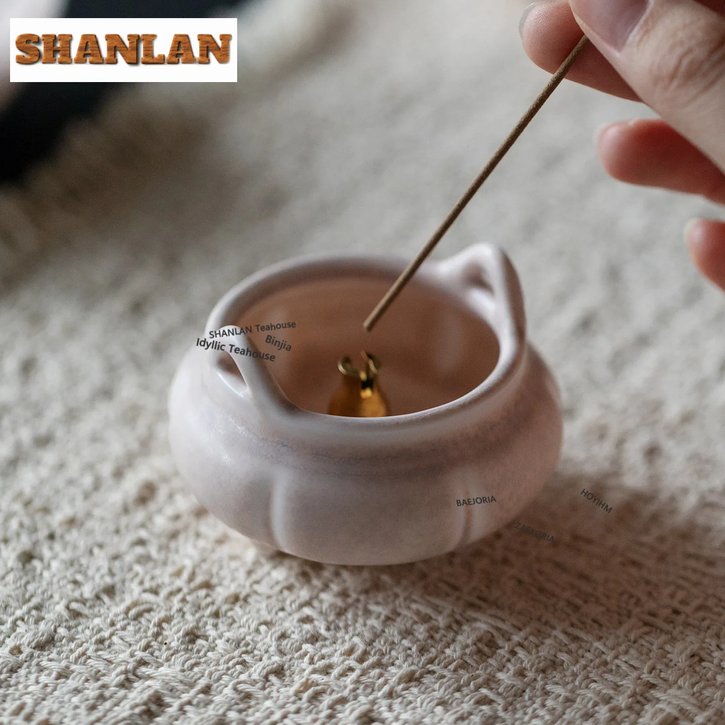 Kiln Fambe Evening Cloud Powder Incense Holder Water Fountain Decoration Incense Burners Consecrate Censer Tableware Craft Gifts
