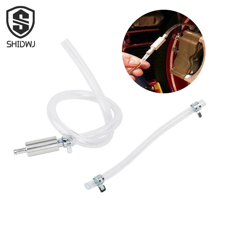 

Hydraulic Brake Bleeder Hose Lockable Automotive Brake Fluid Bleeder Bleeding Hoses w/ Non Return One Way Check Valve Car Tool