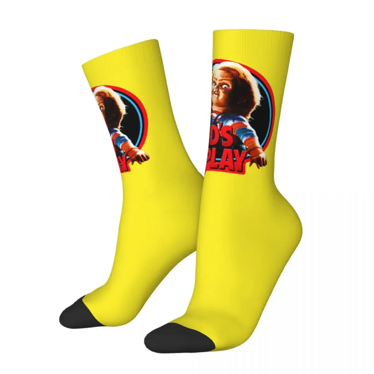 

Happy Funny Male Men Socks Harajuku Chucky Sock Polyester Child's Play Horror Movie Women's Novelty Street Style Socks Winter