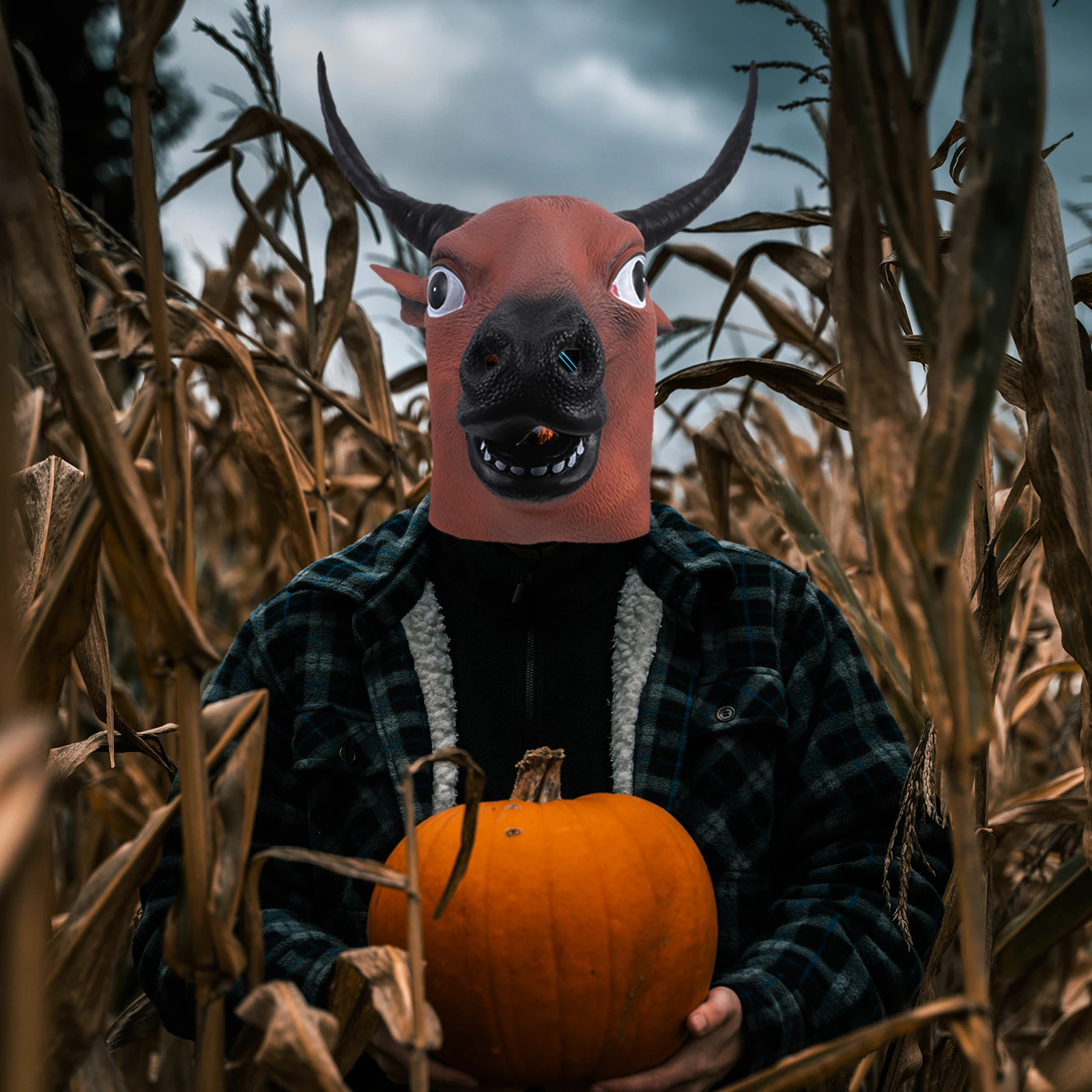 

Bull Head Mask Animal Cosplay Headgear Halloween Party Scary Masquerade Carnival Costume Accessories Dress Props
