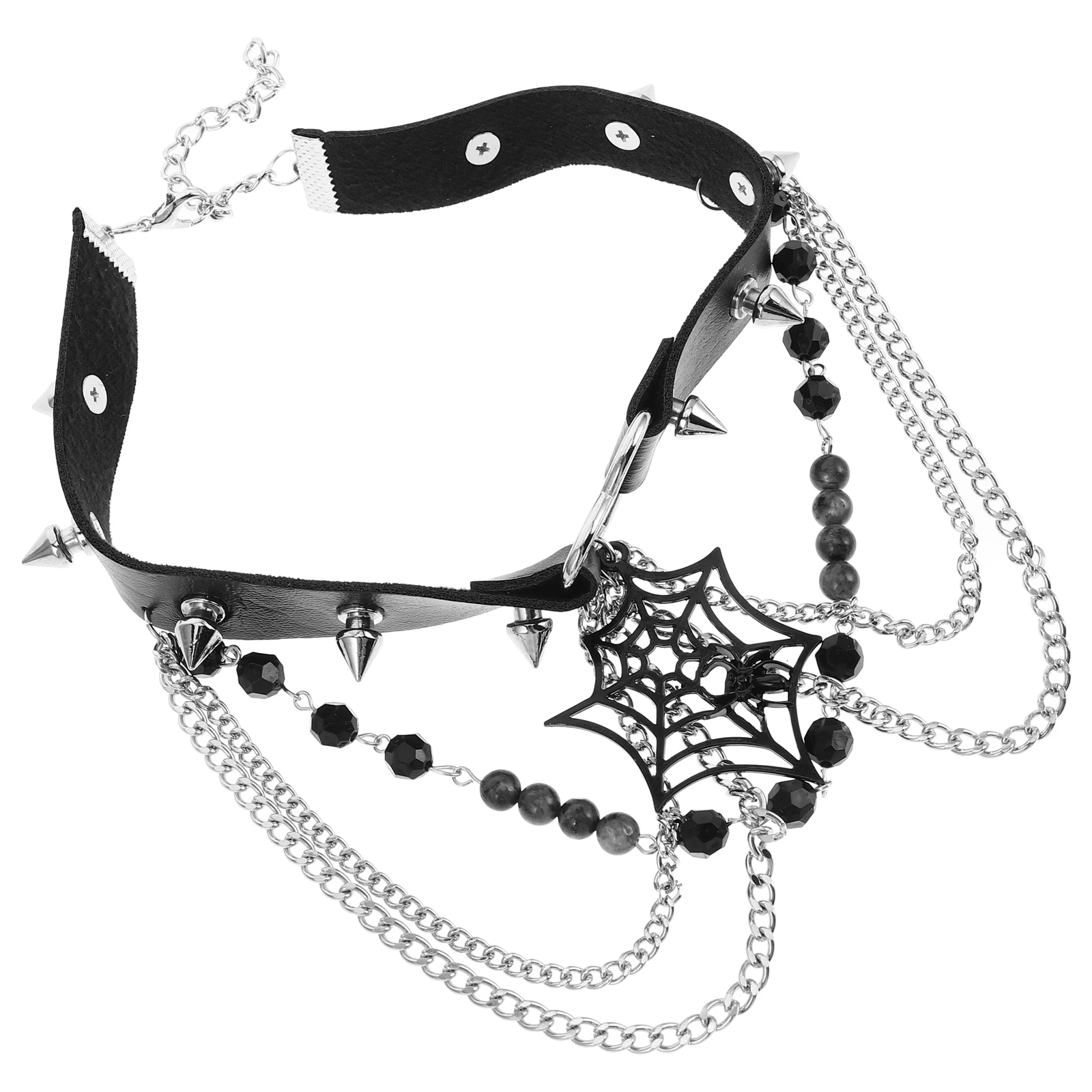 

Spider Necklace Choker Gothic Punk Adjustable Faux Alloy Studs Halloween Jewelry Women Necklace Pendant Goth Style