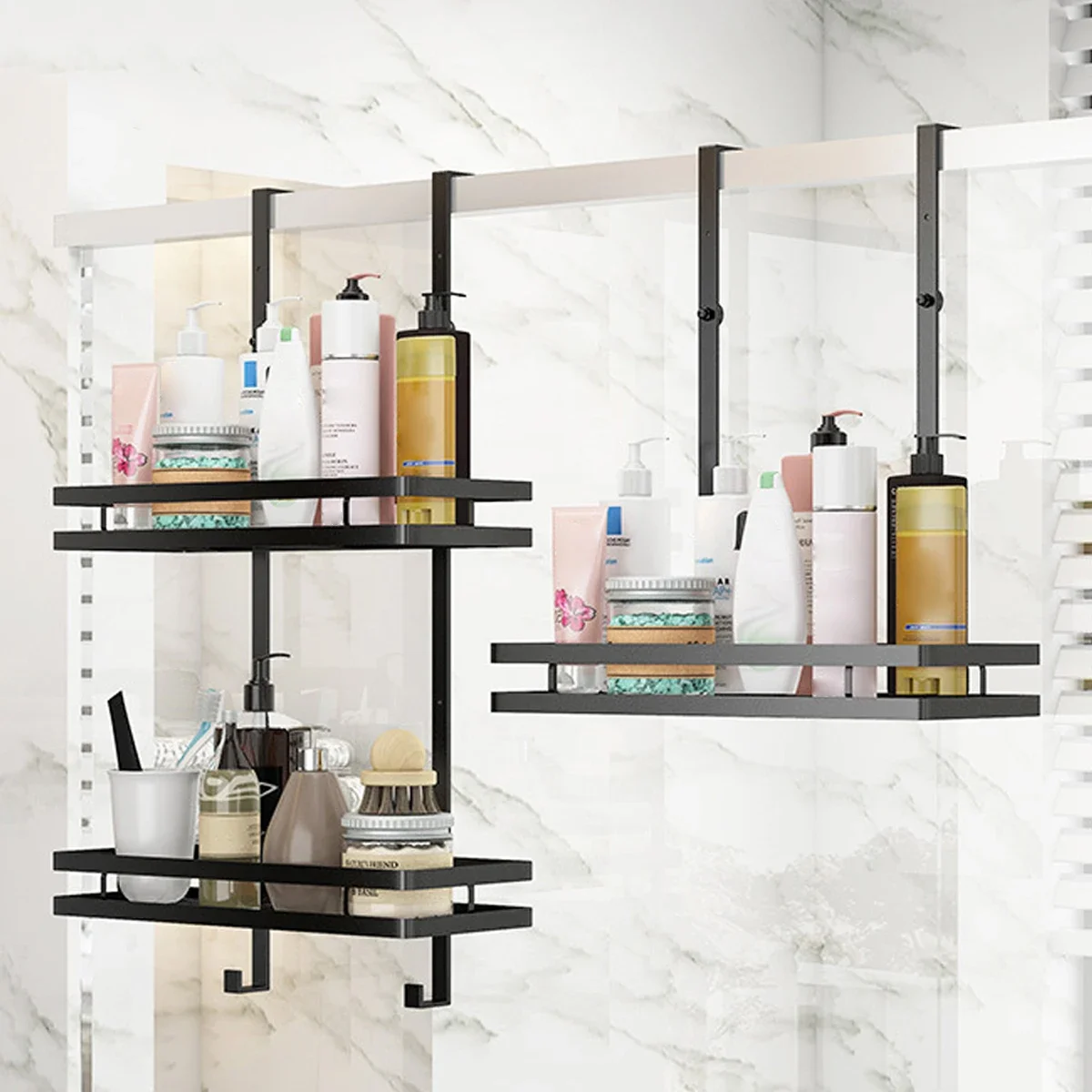 

Stainless Steel Shower Caddy Hanging Bath Shelves Bathroom Organizer Nail-free Shampoo Storage Shelf Rack Bathroom Basket Holder
