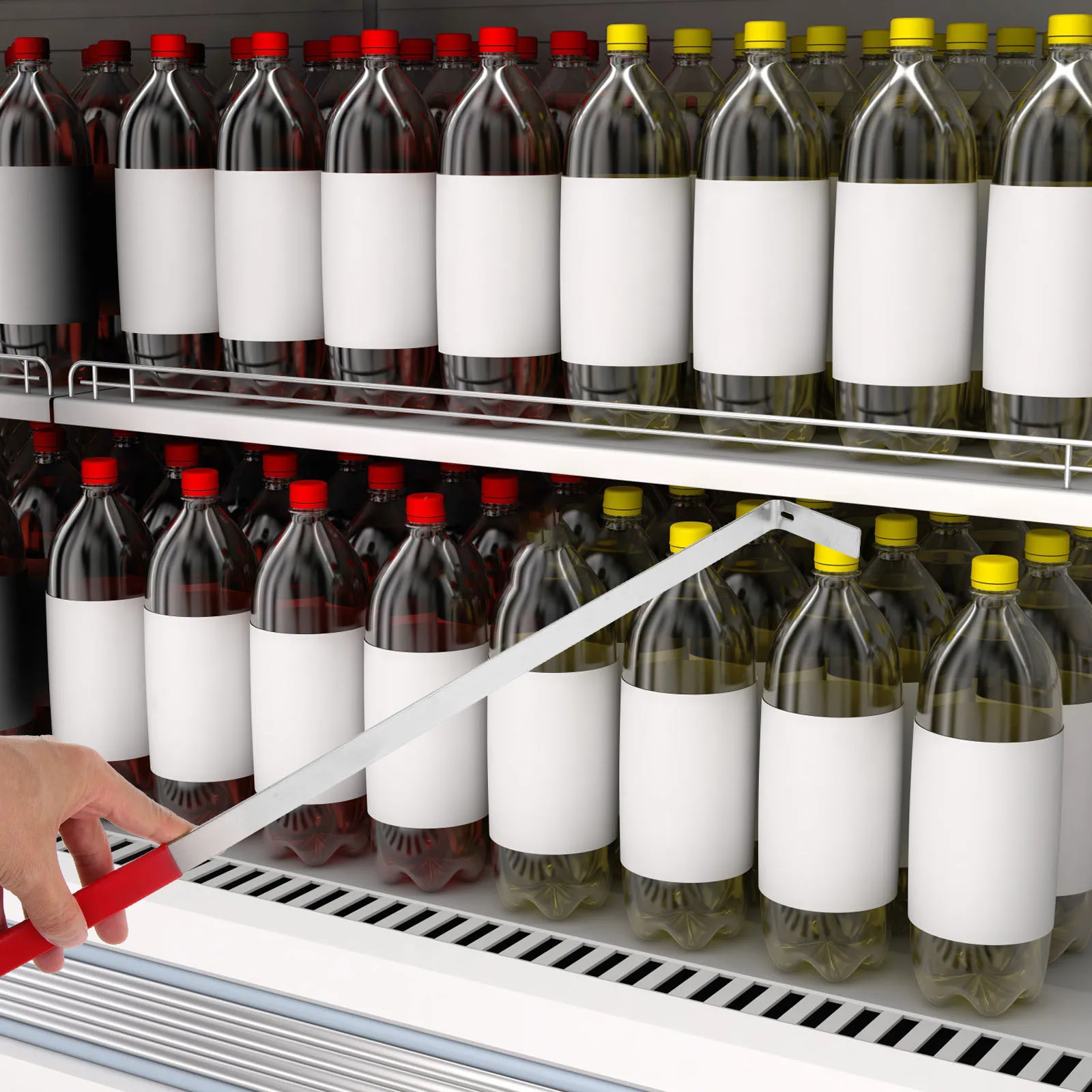 

Stainless Steel Supermarket Shelf Ruler Beverage Snack Arrangement Versatile Space Planning Tool