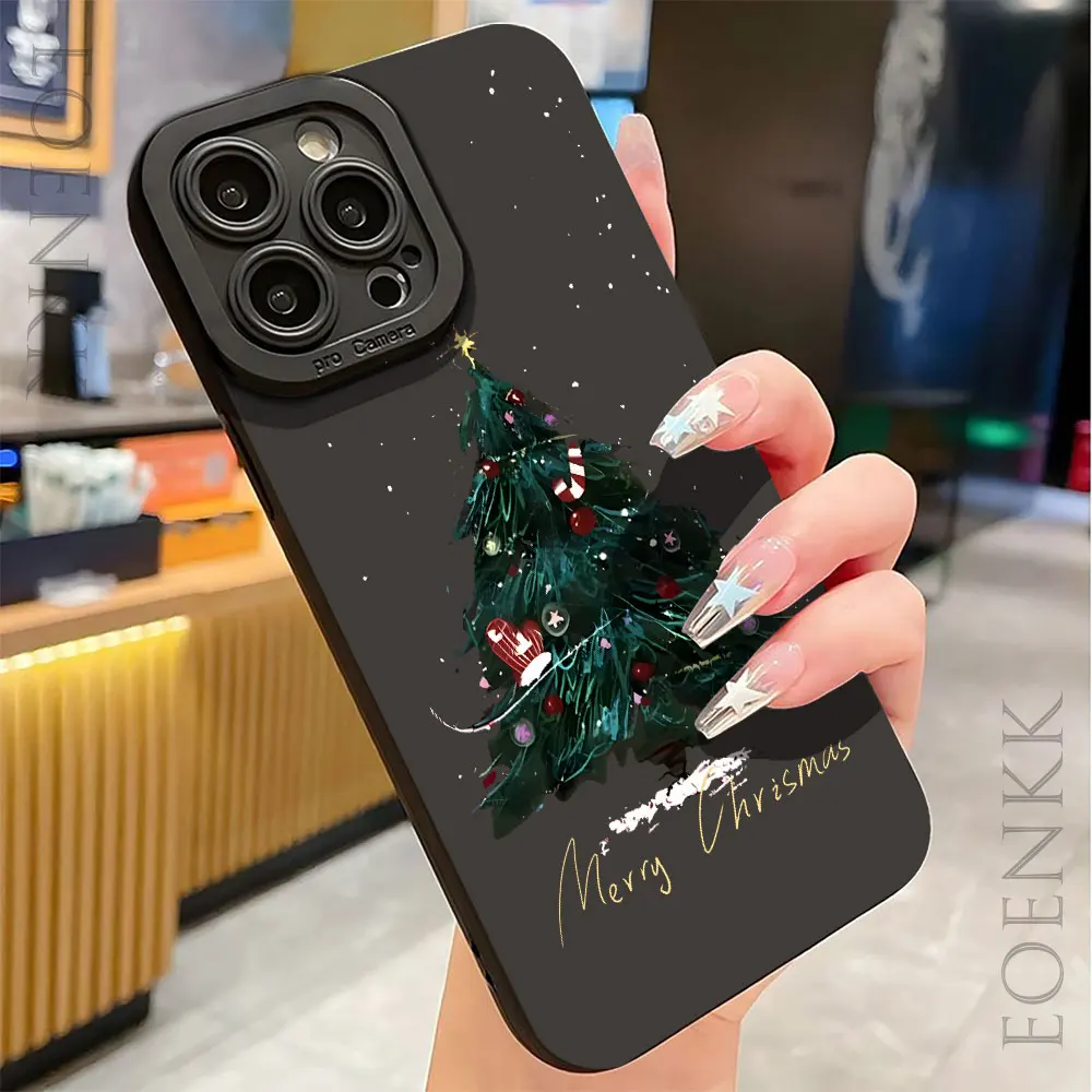 Christmas Girls Tree Gift Soft Phone Case For iPhone 15 14 13 12 11 Pro Max X XR XS 7 8 Plus SE 2020 Pattern Customized Cover