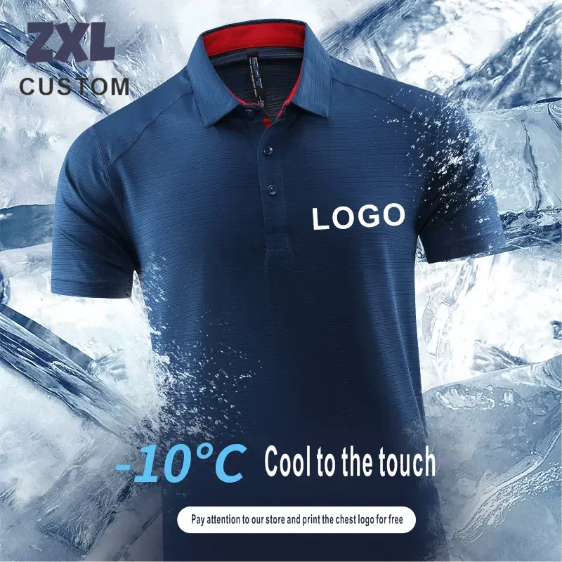 2023 Quick-drying Sports Polo Shirt Custom Design Company Brand Logo/Print Embroidery Breathable Lapel Short Sleeve Tops S-4XL