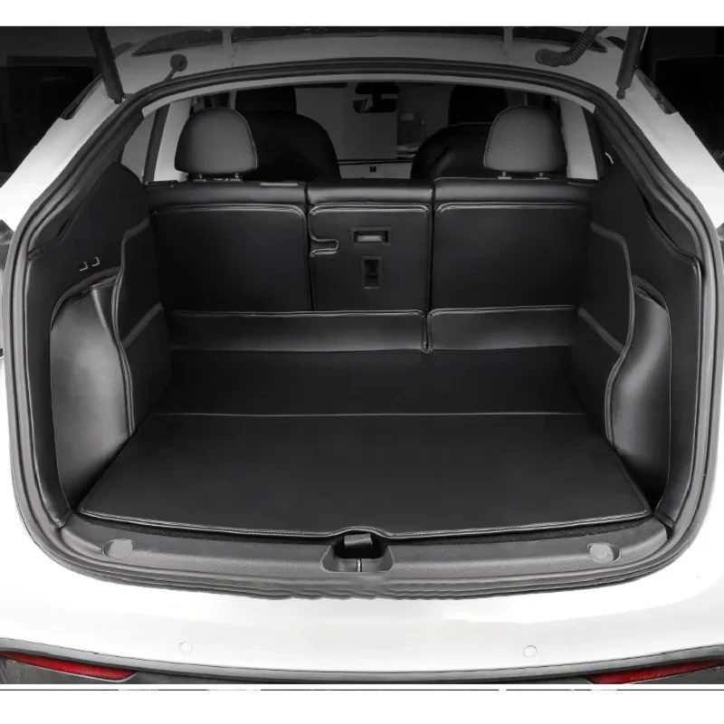 Custom Fit Trunk Mat Car Interior Accessories Durable Leather Carpet For Tesla Model 3 Model Y Four Colors Optional