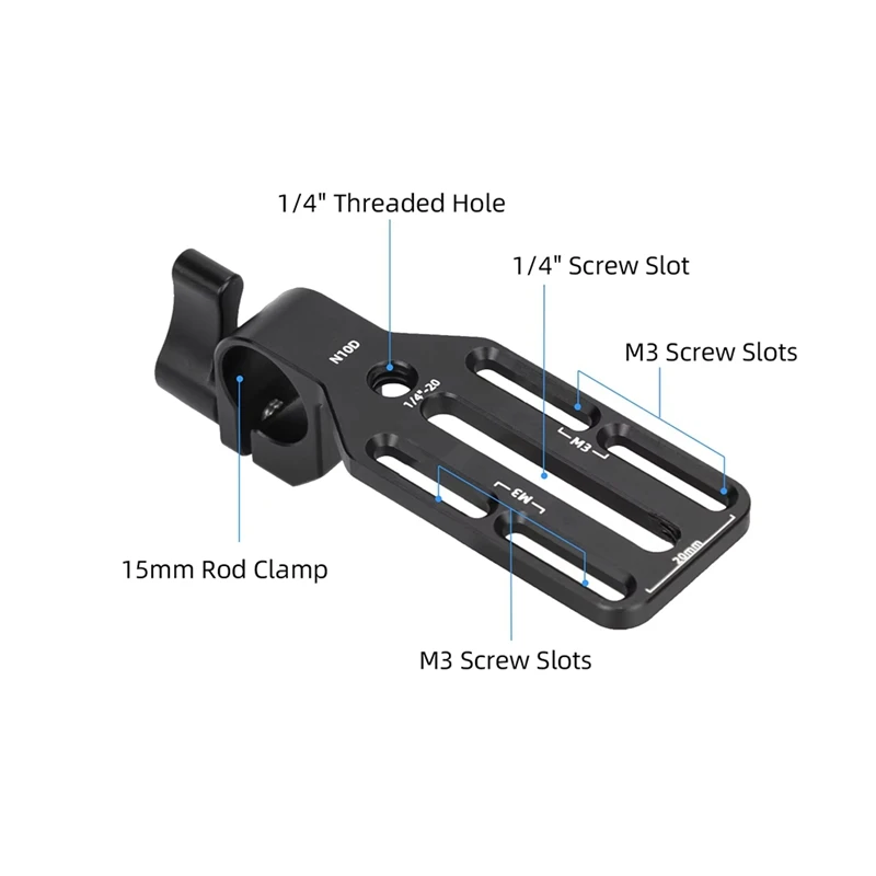 15Mm Rod Clamp Adapter With Mounting Plate For DJI Focus Pro Lidar For Monitor, Wireless Transmitter, Receiver