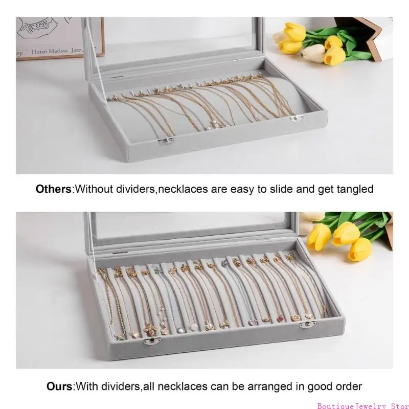 E1PE Multipurpose Velvets Surfaces Jewelry Holder For Necklaces Bracelets Earrings Nonslip Bottom Secure