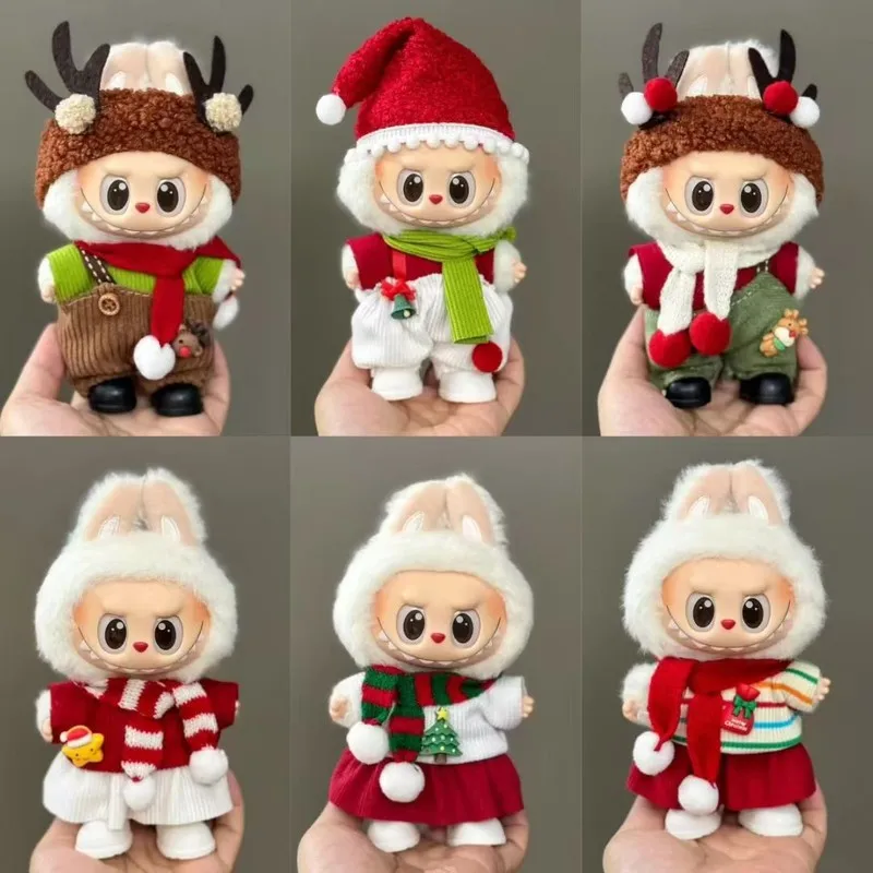 

For Labubu Tian Sisi Christmas Outfit Set 17cm Vinyl Doll Clothes Costume Change Sweet Style Holiday Dress