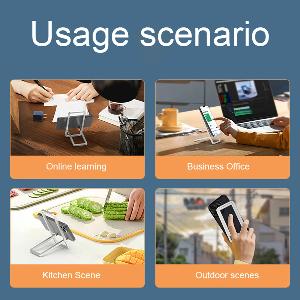 Supporto per telefono cellulare pieghevole Supporto da tavolo in metallo Supporto per telefono portatile in lega di alluminio per iPhone 15 14 Pro Max Huawei