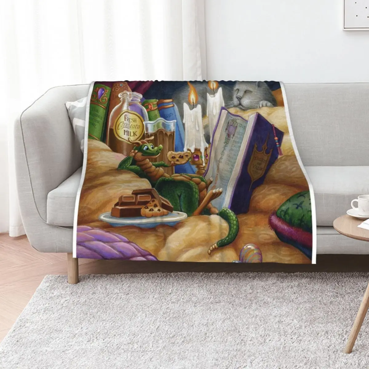 Curl Up with a Good Book Throw Blanket Compact Warm Blanket for Car Road Trip