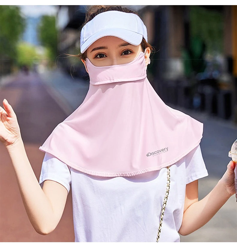 

Женская полнолицевая УФ-блокирующая маска, ледяной шелк, солнцезащитный козырек для езды на велосипеде, вождения, пылезащитный летний солнцезащитный чехол для лица