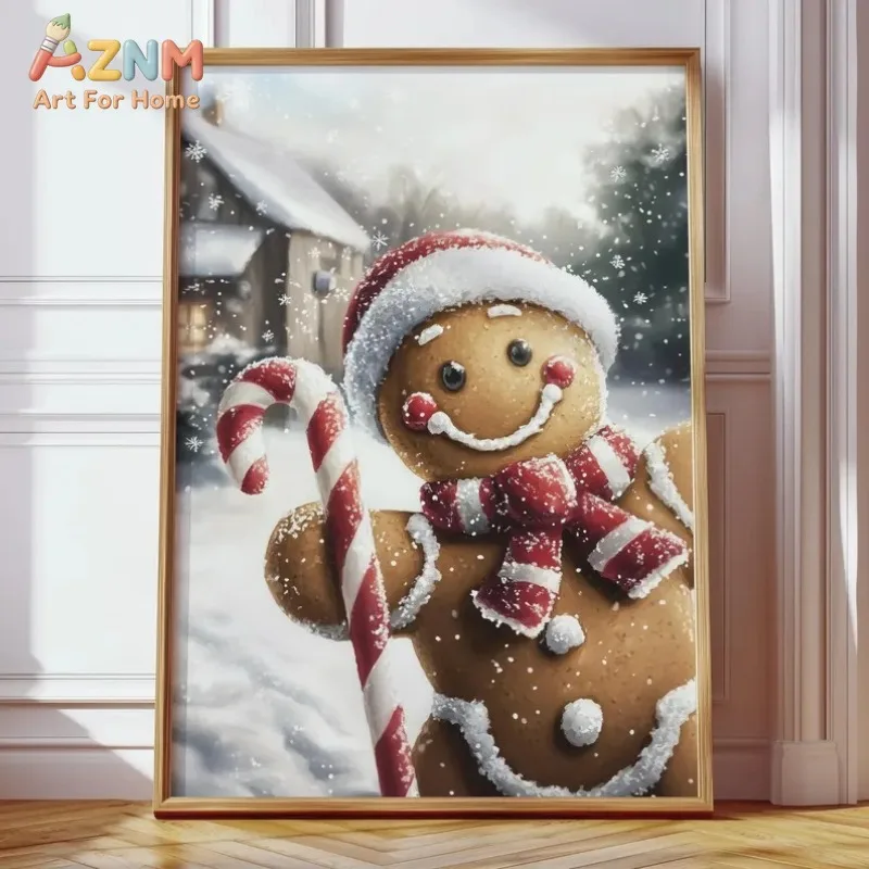 Gingerbread Print Christmas Wall Art Christmas Decor Winter Wall Art Tis The Season Gingerbread Man Wall Art  Painting
