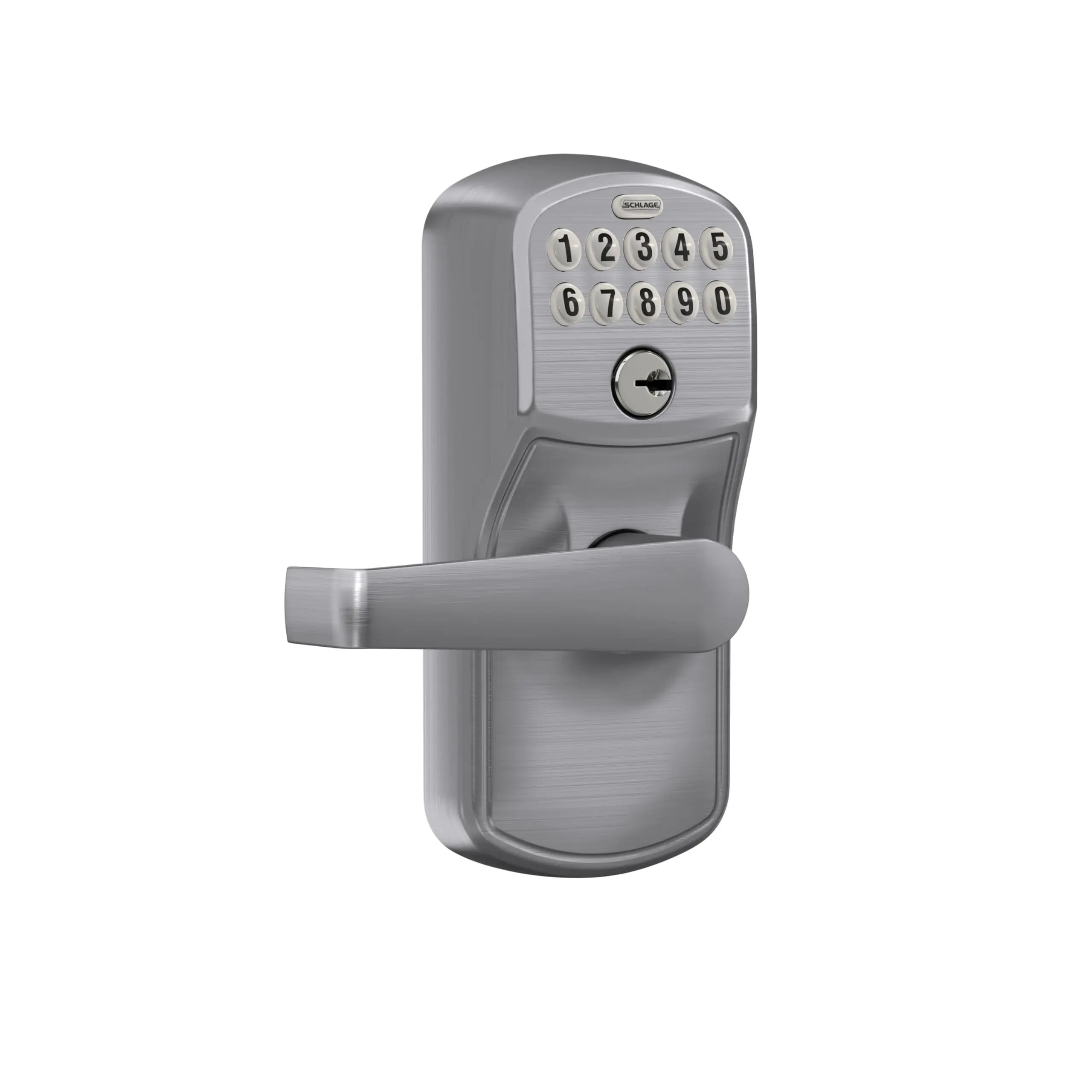 Brushed Chrome FE595CS V PLY 626 ELA Plymouth Light Commercial Electronic Keypad Lock with Elan Lever(Satin Chrome)
