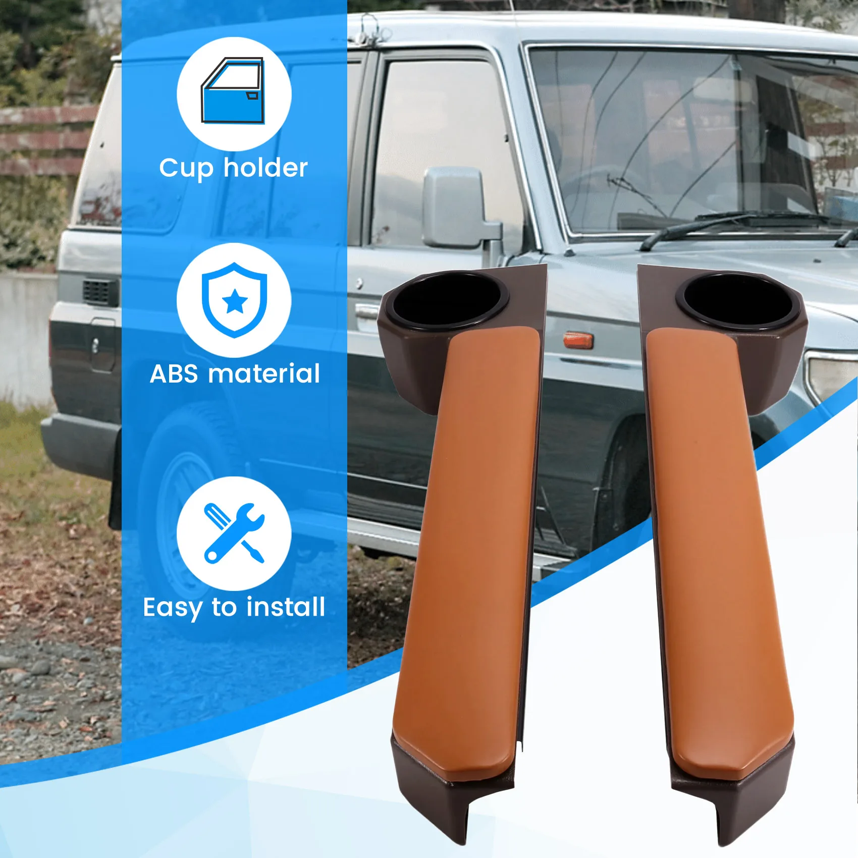 

For Toyota Land Cruiser 70Series LC70 LC75 LC76 LC78 LC79 Accessories 1Pair Magnet Door Armrest Cup Holder Car Organizer