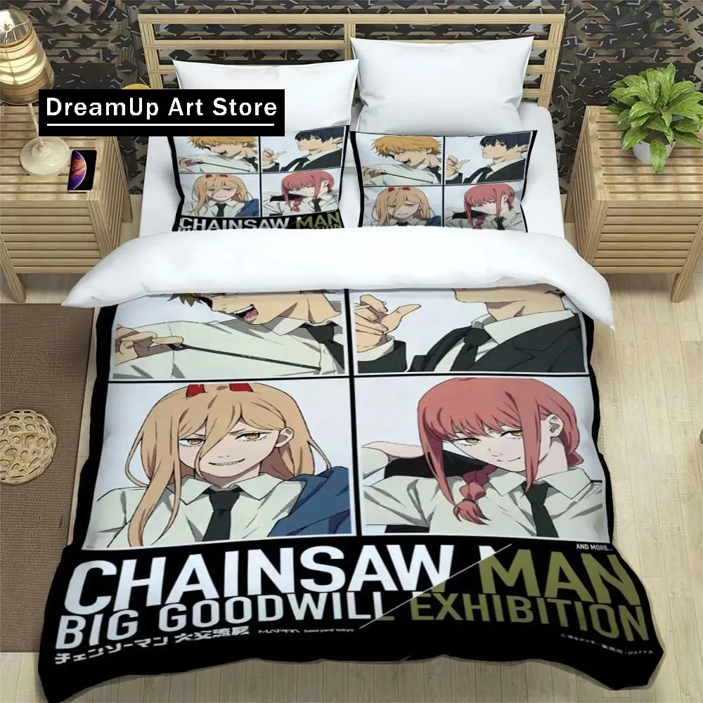 3D Print Fashion Anime Chainsaw Man Bedding Set Boys Girls Twin Queen King Size Duvet Cover Pillowcase Bed boys Adult Bedroom