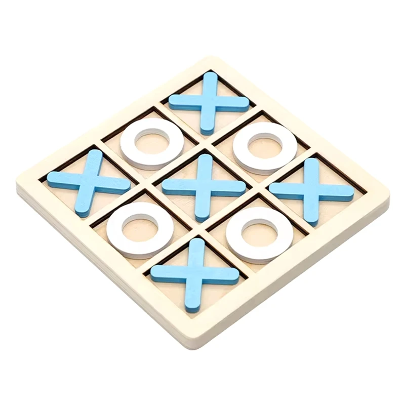 A92U-tabuleiro de madeira tic-tac toe jogo de mesa xo brinquedo clássico família crianças jogo de quebra-cabeça brinquedos educativos