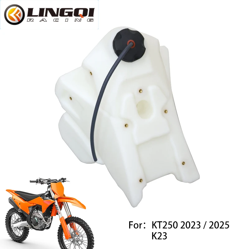 

LINGQI RACING Motorcycle White Fuel Tank Gas Fuel Oil Tanks Box Plastic Kit for KT250 2023 SX SX-F XC XC-F Dirt Pit Bike