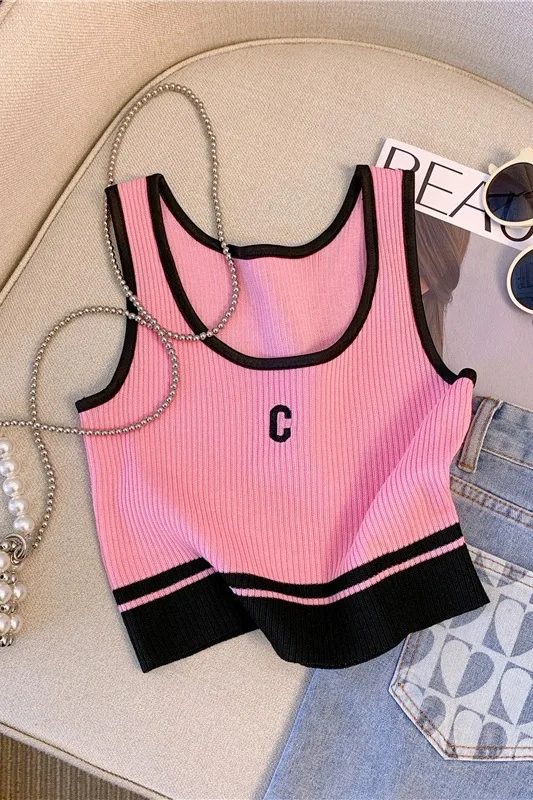 

Повседневная тонкая трикотажная футболка, летние однотонные топы без рукавов, элегантная женская одежда, модный жилет с круглым вырезом, рубашка Femme D51