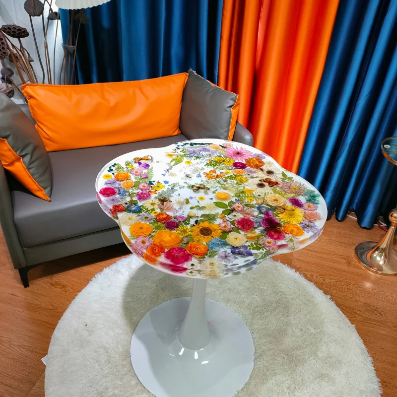 custom.Hand Made Resin Crafts Plant and Flower Handicrafts Home Furniture Household Living Room Coffee Table Round Tab