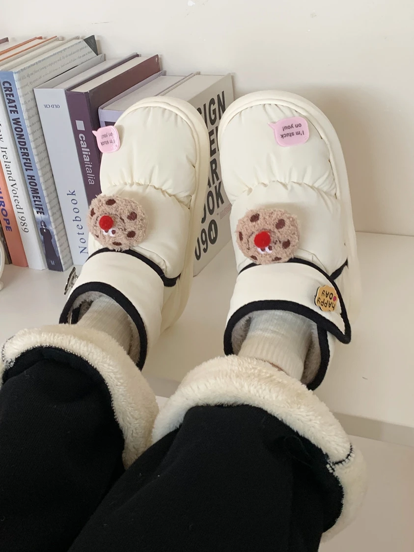 Couple Wears Versatile Waterproof Cotton Boots Shoes Outside Boots Men And Women Winter Cookie Snow Shoes