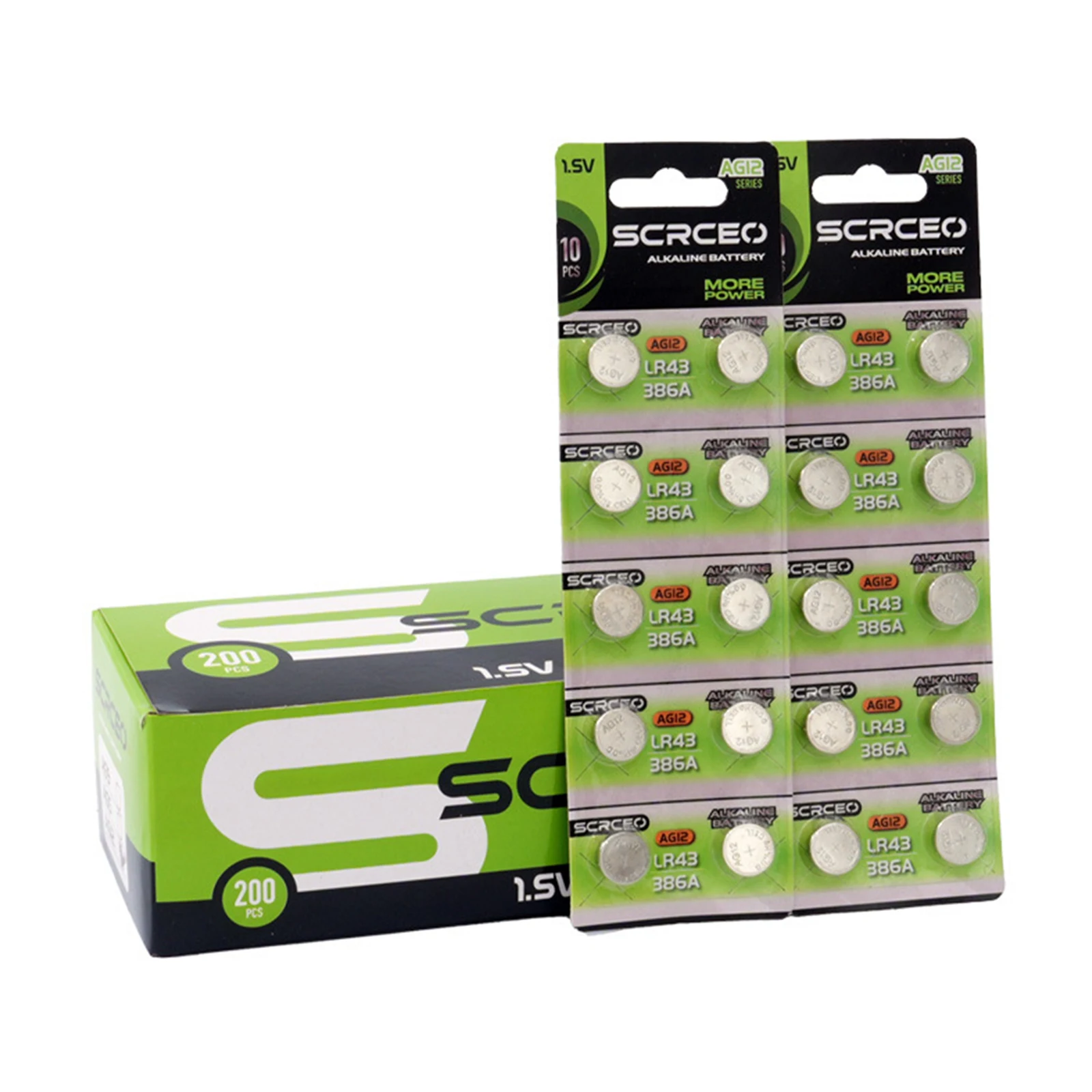 10-50pcs AG12/LR43 Button Battery1.55V Coin Cell Batteries Replace SR43 SR43W L1142 SR1142 386A 303 for Watch Car Key Toys