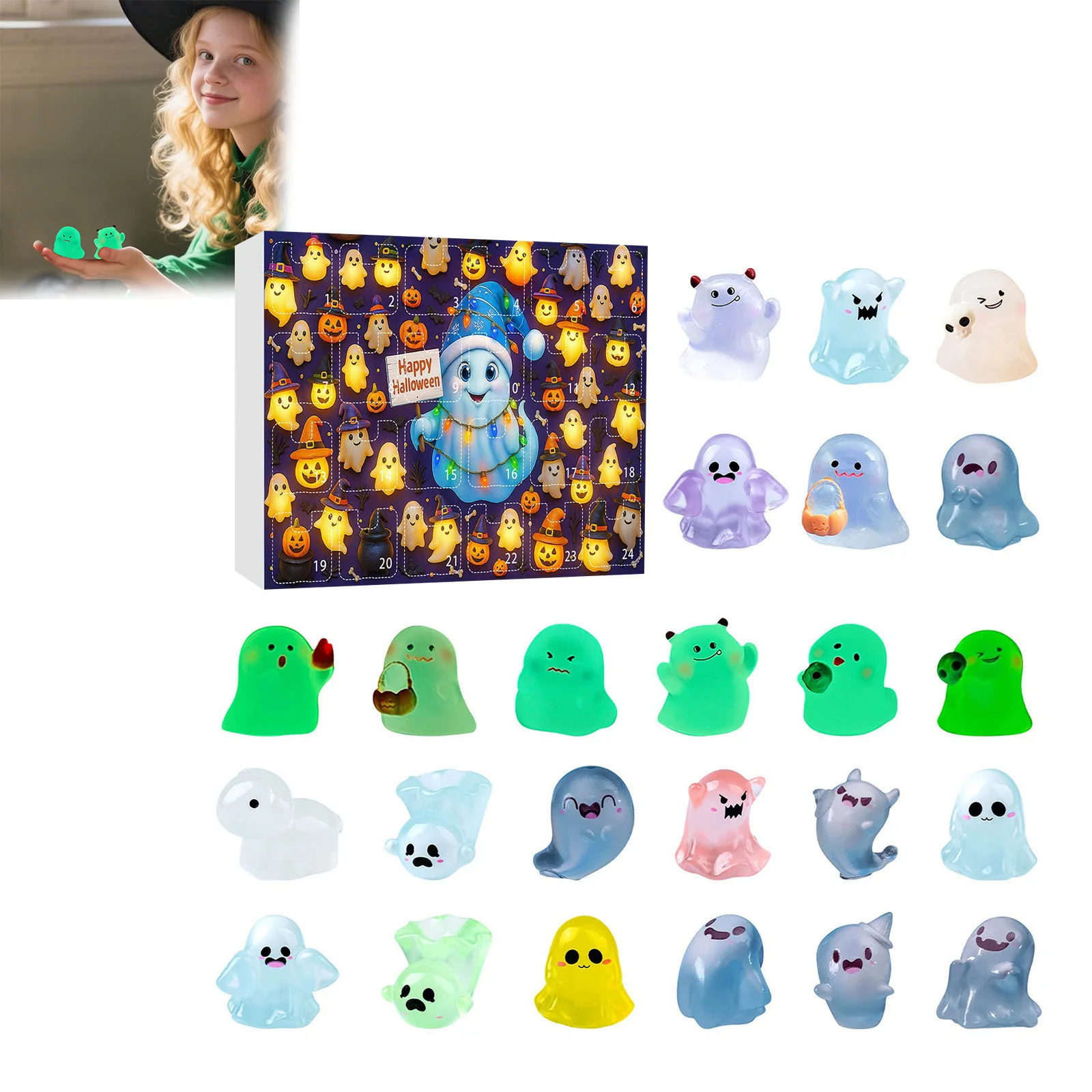 مؤقت فرشاة الأسنان للأطفال 2 دقيقة مع الفاصلات يتوهج في الظلام، تقويم القدوم للهالوين، مؤقت رملية غامضة للأطفال بكميات كبيرة #5