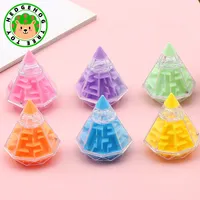 3D Maze Puzzle Game Diamond Transparent Pyramid Speed Matching Cube Rolling Ball Game Relieve Stress Toys Children's Educational