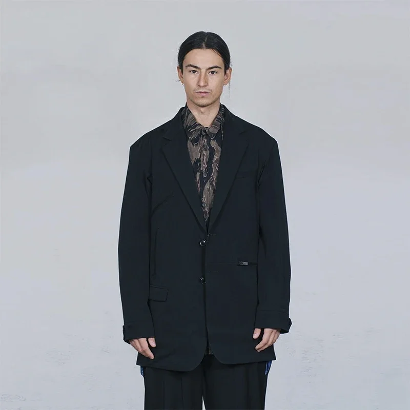 

YOJI OOAK MULTI POCKE шерстяной мужской костюм с несколькими карманами на полоску и подкладке, повседневная куртка-ниша