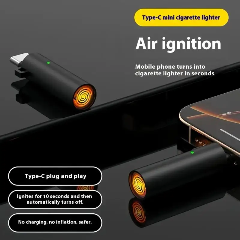 1Pcs TYPE-C Portable Low Consumption Mini Electronic  Windproof And Energy Saving Outdoor Phone