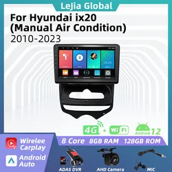 Android Car Radio Stereo for Hyundai ix20 ix-20 2010-2023 Manual AC 2 Din Multimedia Carplay Navigation Autoradio GPS Head Unit