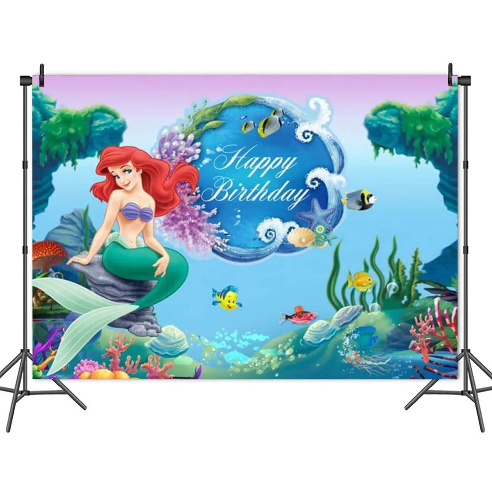 Little Mermaid Ariel Princess Disposable Tableware Set Kids Favor Birthday Party Decoration Plate Napkins Tablecloth Baby Shower