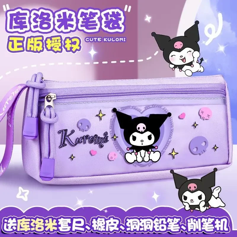 Sanrio Kawaii Black Beauty Cinnamoroll Melody School potlood tas grote capaciteit potlood tas benodigdheden briefpapier cosmetische tas cadeau