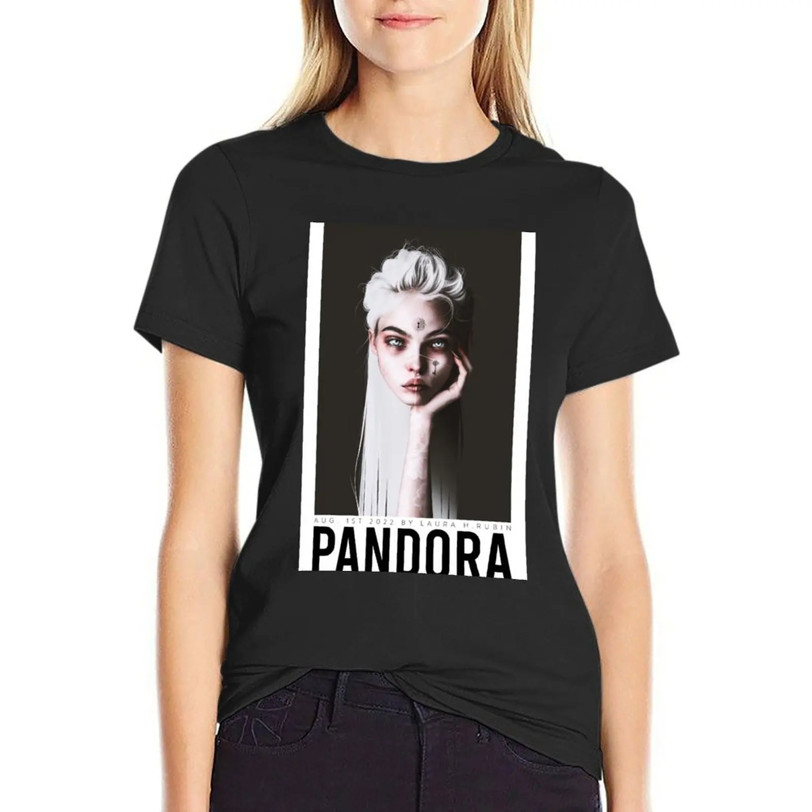 Pandora T-Shirt cute tops animal print hippie clothes vintage t-shirt dress for Women long