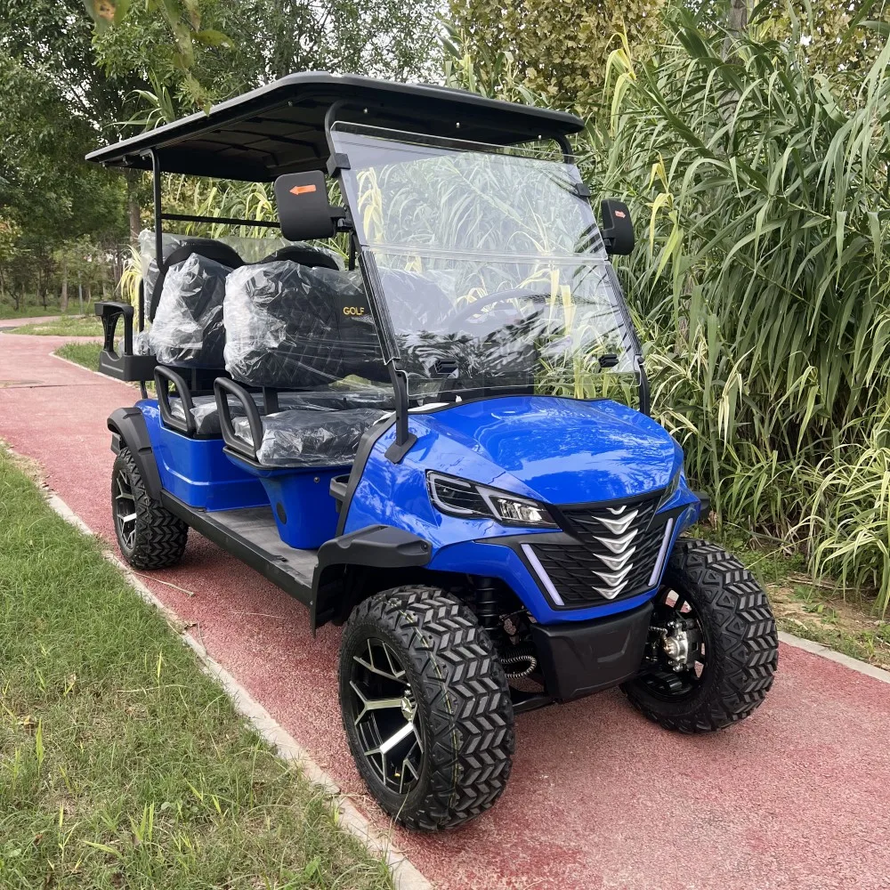 High Quality 4000W 60V Long Range Electric Golf Cart 14 Inch Off-Road Tire Family Electric Gocart 4 Wheel Golf Car