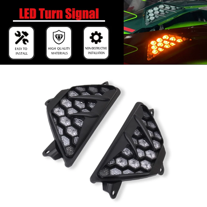 

Motorcycle Accessory Front Turn Signal Lamp LED Flasher Light For ZX-4R ZX-4RR ZX4R ZX4RR 2023-2024