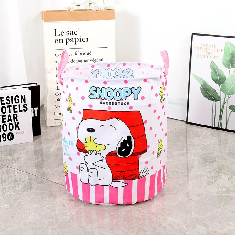 Snoopy Home płócienny kosz na pranie kosz na brudne ubrania składane wiadro na drobiazgi gospodarstwa domowego mały nowy kosz do przechowywania zabawek 35x35x45cm