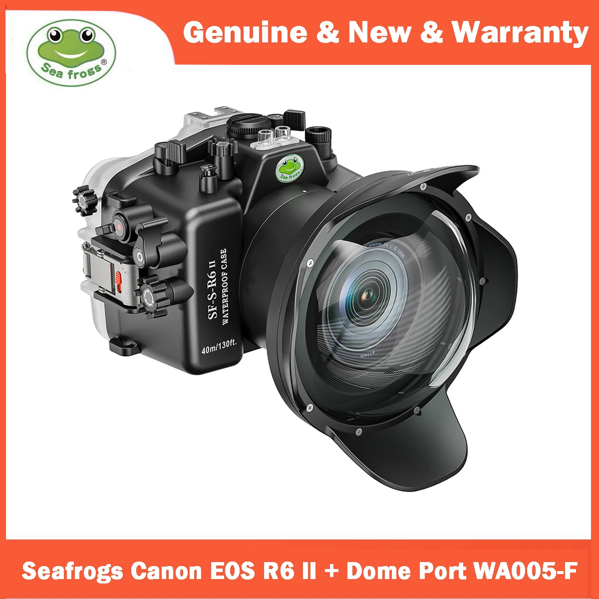 

Seafrogs 40M/130FT Underwater Camera Housing Waterproof Case For Canon EOS R6 II With WA005-F 6 Inch Dome Port