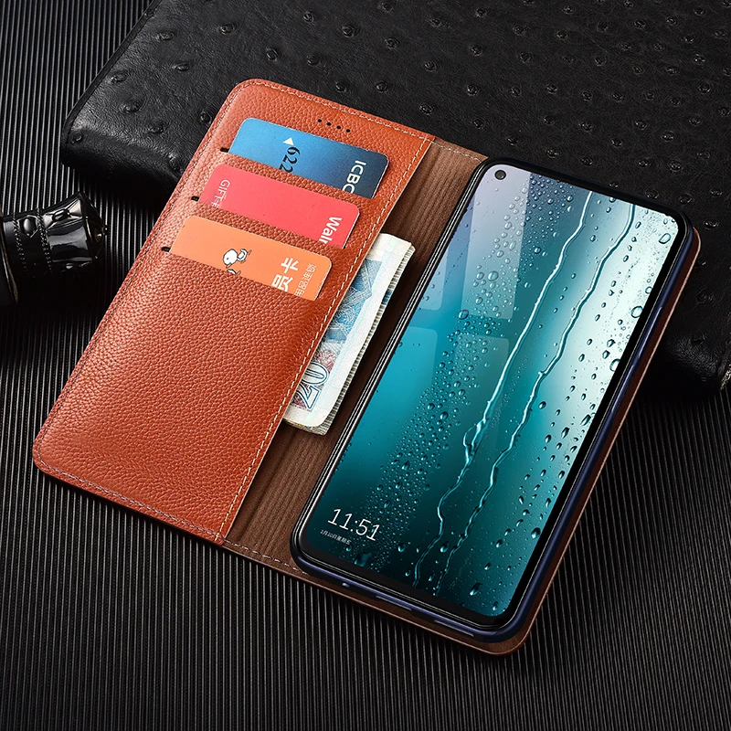 

Lychee Pattern Luxury Leather Wallet Phone Case For OPPO Realme X XT X2 X3 X7 Max X50M X50 X9 Pro Ultra Magnetic Flip Cover