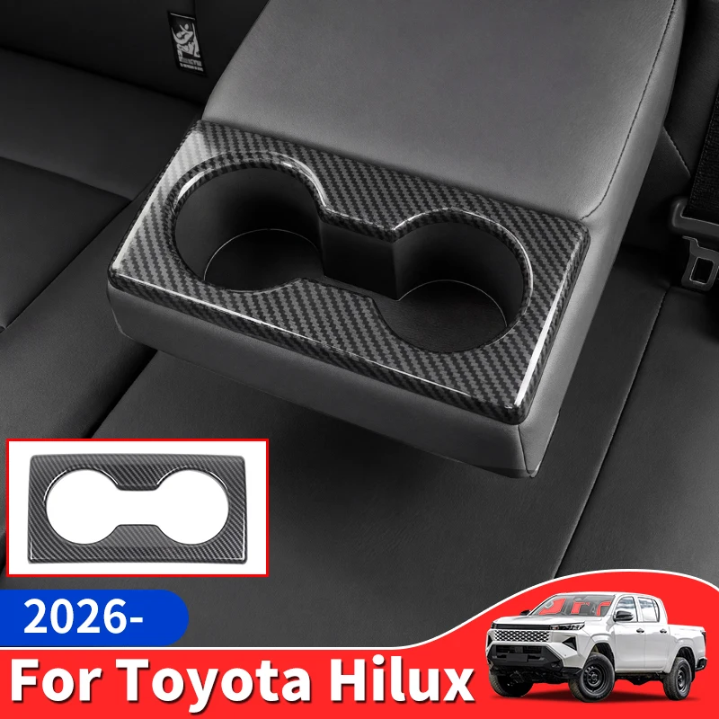 For 2026 Toyota Hilux Vigo REVO Second Row Armrest Cup Holder Frame Durable Storage Organizer Car Interior Auto Accessories