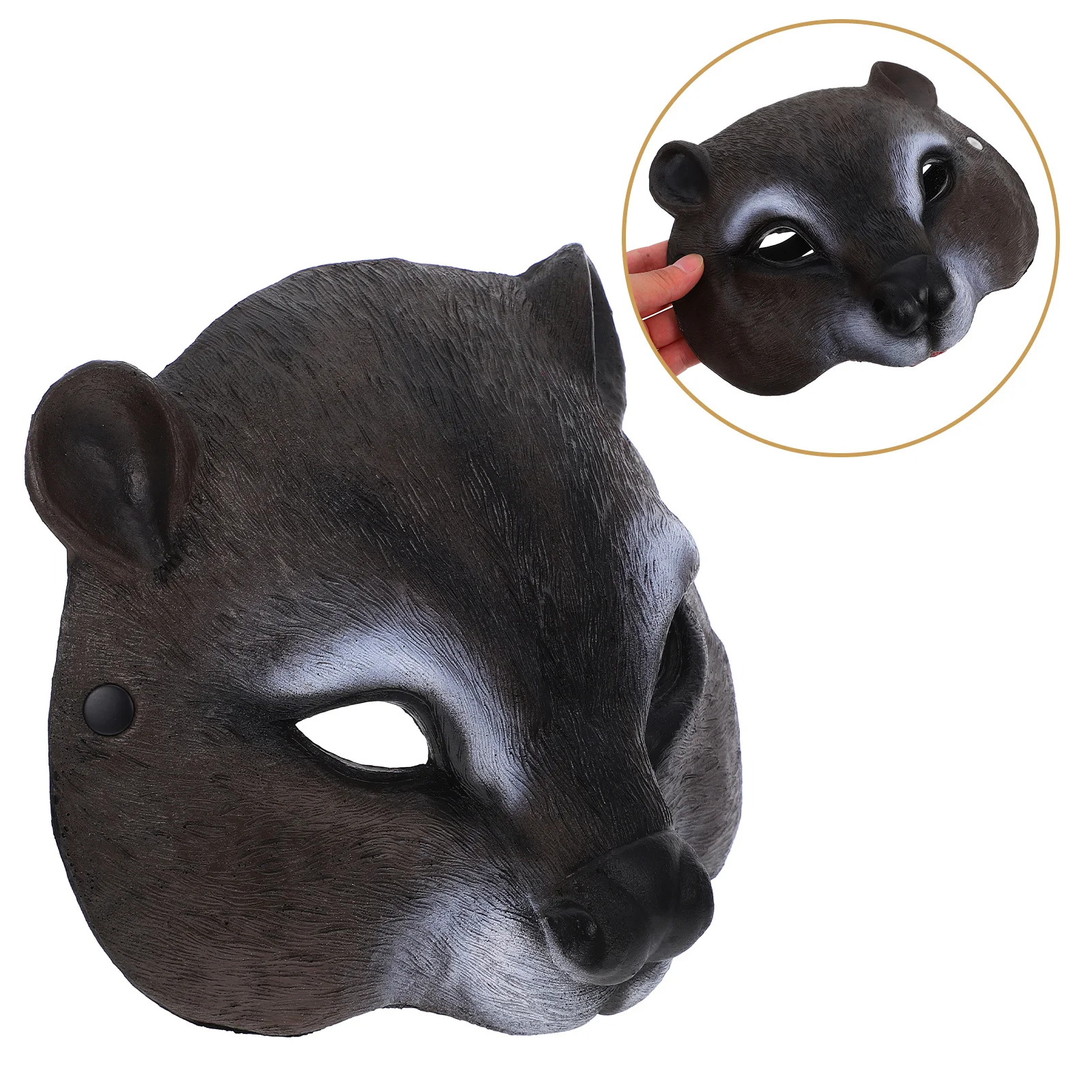 

Cute Squirrel Face Mask Half Cover PU Material Realistic Detail Animal Cosplay Party Masquerade Ball Halloween Festival