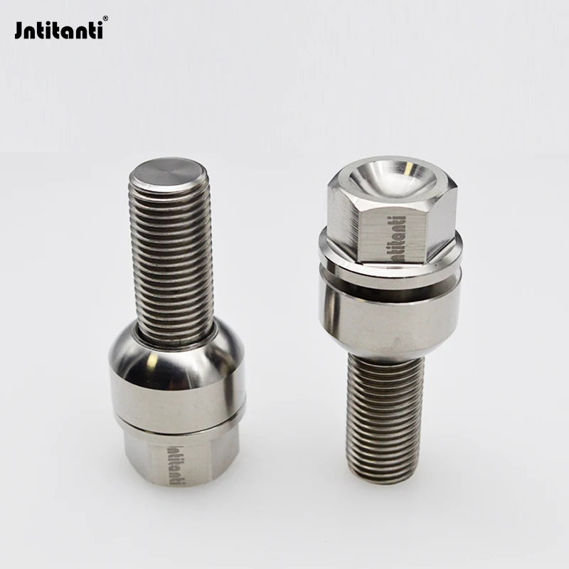 Jntitanti Gr5 titanium wheel bolt lug screw M14x1.5x28-45mm with free Ball washer for VW Auid Skoda